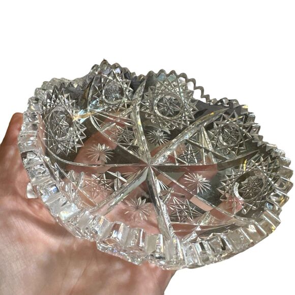 Source Unknown Other - Antique ABP American‎ Brilliant Cut glass round 6"  bowl brunswick stars diamond